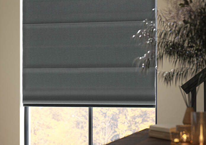 Melrose (Blackout), Lead Grey - Twist&Fit Roman Blind - Image 5